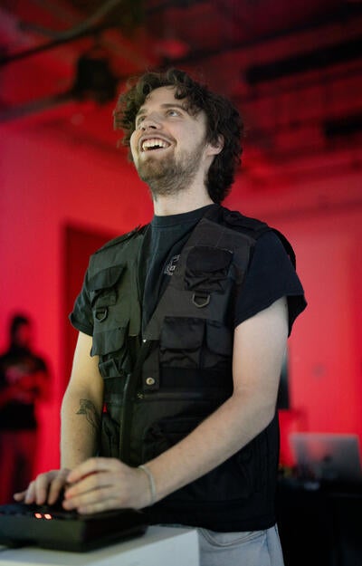 Person playing video game